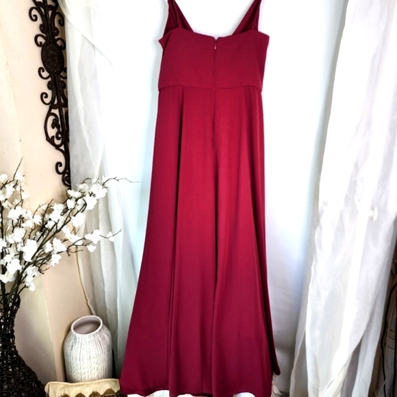 Forever New size 12 red satin maxi dress with full drape wide skirt - Picture 13 of 15